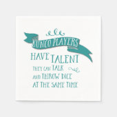 Bunco-spelers hebben talent - waterkleurstijl servetten (Voorkant)