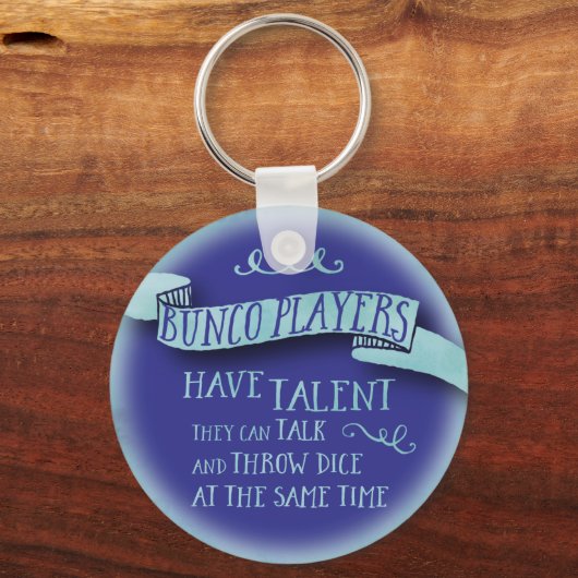 Bunco-spelers hebben talent - waterkleurstijl sleutelhanger (Voorkant)