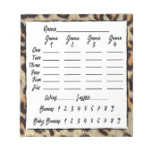 Bunco-spelers Score Blad-blad Afdrukken Notitieblok (Voorkant)