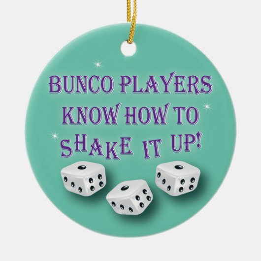 Bunco-spelers weten hoe ze het moeten schudden keramisch ornament (Voorkant)