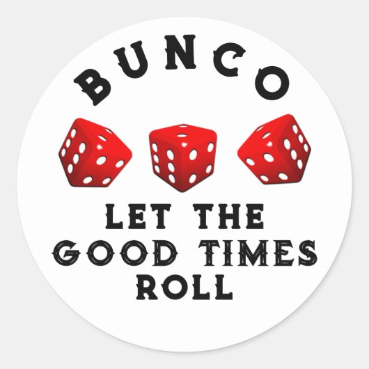 Bunco Spelletjesavond Ronde Sticker (Voorkant)