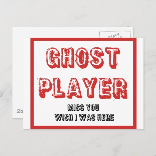 bunco-spookspeler briefkaart (Voorkant / Achterkant)