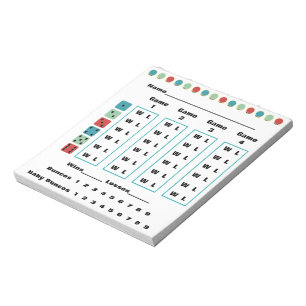 Bunco Stippen Bunco Score Kaart Notitieblok