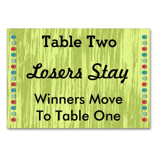 Bunco Stippen Tafelnummer Kaart #2 (Achterkant)