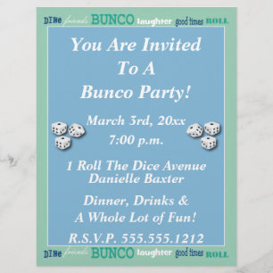 Bunco Subway Art Invite