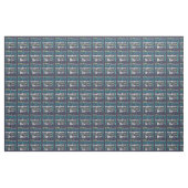 Bunco Subway Art Novelty Blue Pattern Fabric Stof (Yard (91,4 cm))