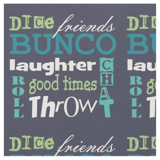 Bunco Subway Art Novelty Blue Pattern Fabric Stof (Close Up)