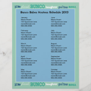 Bunco Subway Hosting Kalender Flyer