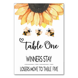 Bunco Sunflower Bee Table Kaart 1-5