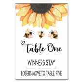 Bunco Sunflower Bee Table Kaart 1-5 (Achterkant)