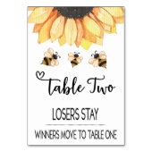 Bunco Sunflower Bee Table Kaart #2 (Achterkant)