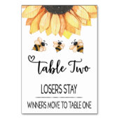 Bunco Sunflower Bee Table Kaart #2 (Voorkant)