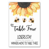 Bunco Sunflower Bee Table Kaart #4 (Voorkant)