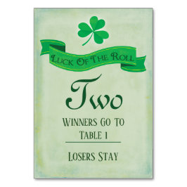 Bunco Tabel 2 March Saint Patricks Table Number Kaart