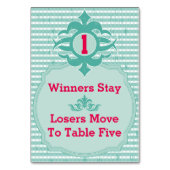 Bunco-tabelkaart - spelnummer 1 kaart (Achterkant)