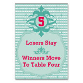 Bunco-tabelkaart - spelnummer 5 kaart (Voorkant)