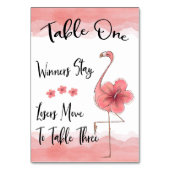 Bunco Table Card #1 Roze Flamingo Fun Kaart (Achterkant)