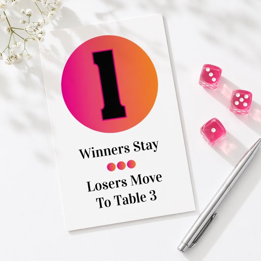 Bunco Table Cards Set - Circle 1 Kaart