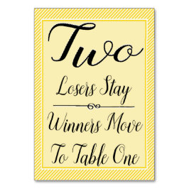 Bunco Table Kaart #2 - Stijlvolle Gele Streep