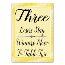 Bunco Table Kaart #3 - Stijlvolle Gele Streep