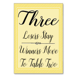 Bunco Table Kaart #3 - Stijlvolle Gele Streep