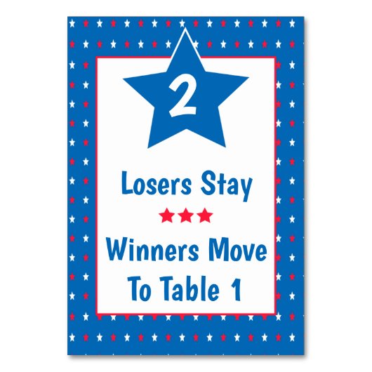 Bunco Table Kaart - Patriottisch Rood, Wit & Blauw (Voorkant)