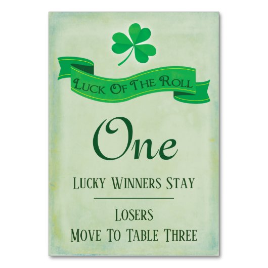 Bunco Table One March Saint Patricks Kaart (Voorkant)