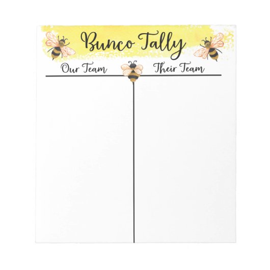 Bunco Table Tally Score Sheet Notitieblok (Voorkant)