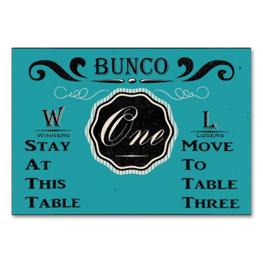 Bunco tafel Kaart - #1 (Voorkant)