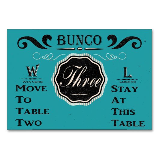  Bunco tafel Kaart - #3 (Achterkant)