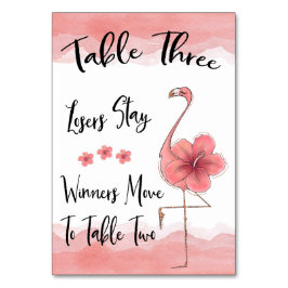Bunco Tafel Kaart #3 Roze Flamingo Fun