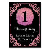 Bunco Tafel Kaart Elegant Roze Glitter One (Voorkant)