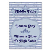 Bunco tafel Kaart - middelste tafel (Achterkant)