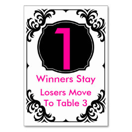 Bunco Tafel Kaart roze en zwart -#1