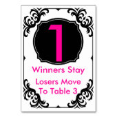 Bunco Tafel Kaart roze en zwart -#1 (Voorkant)