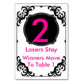 Bunco Tafel Kaart roze en zwart - #2 (Achterkant)