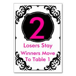Bunco Tafel Kaart roze en zwart - #2