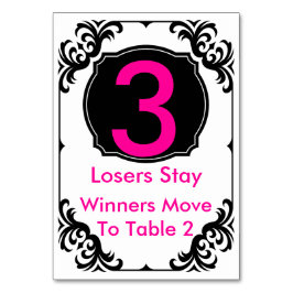 Bunco Tafel Kaart roze en zwart - #3