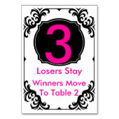 Bunco Tafel Kaart roze en zwart - #3 (Achterkant)