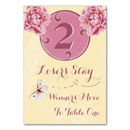 Bunco Tafel Kaart - Roze Pioen #2 (Voorkant)