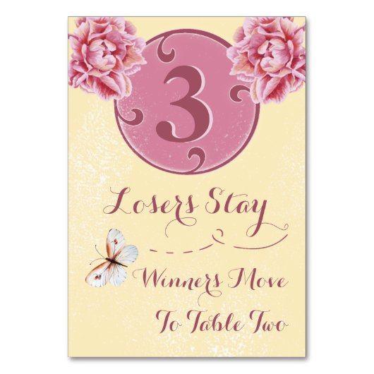 Bunco Tafel Kaart - Roze Pioen #3 (Achterkant)