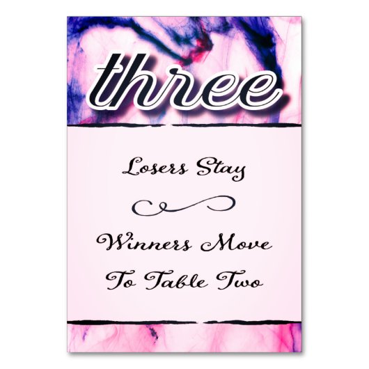 Bunco tafel Kaart Waterverf drie (Achterkant)