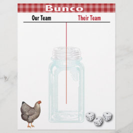 Bunco Tally Score Country Westerne Red Check