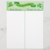 Bunco Tally Score Sheet Lucky Irish Saint Patrick (Voorkant)