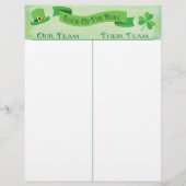 Bunco Tally Score Sheet Lucky Irish Saint Patrick (Achterkant)