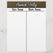 Bunco Tally Sheet - Black and Gold Stripe (Voorkant)