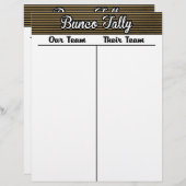 Bunco Tally Sheet - Black and Gold Stripe (Voorkant / Achterkant)