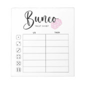 Bunco Tally Sheet Pad Notitieblok (Voorkant)
