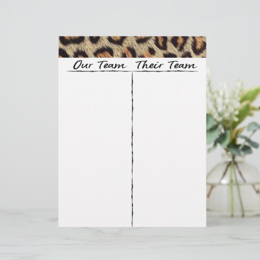 Bunco Tally Sheet - Spelaar Wilde Leopard (Staand voorkant)