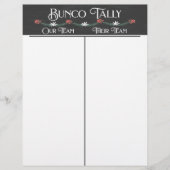 Bunco Tally Sheet - Winterkerstfeestdag (Voorkant)